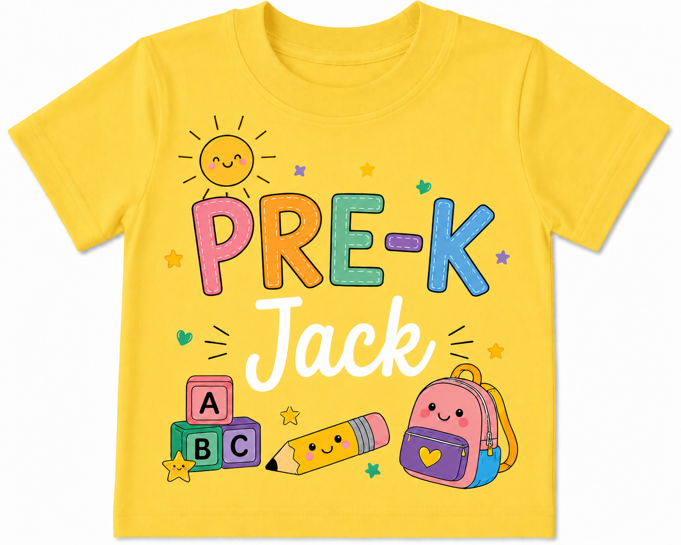 Custom First day of school shirt, Personalized Name Boy style and Girl style Pre-K Tee
