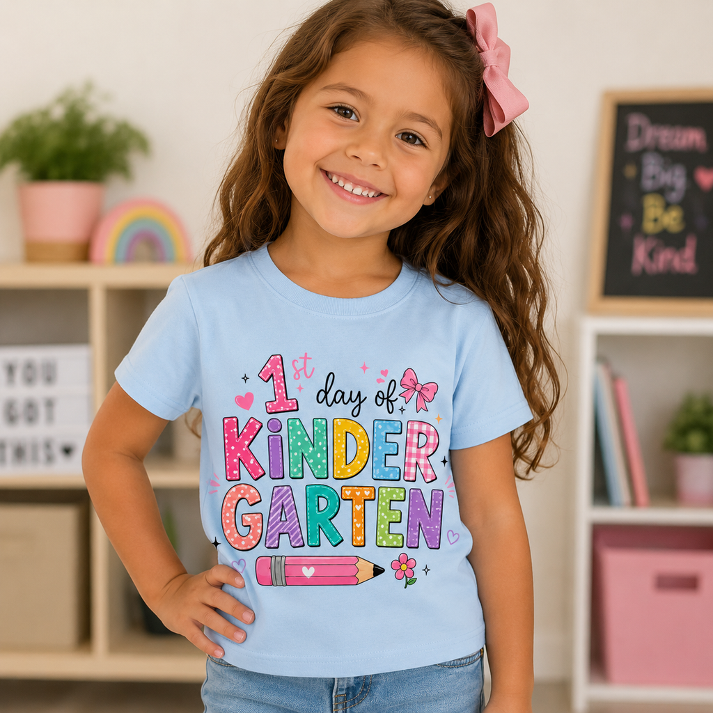 1st Day of Kindergarten Kids Tee | Back to School Shirt