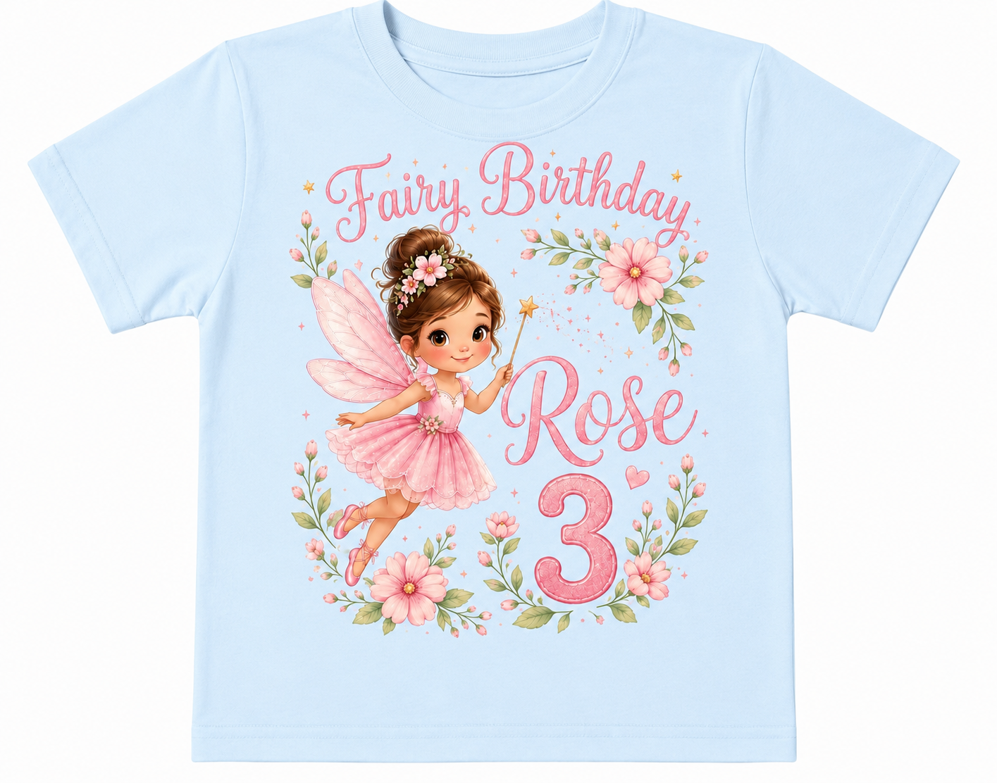 Personalized Fairy Birthday Girl Shirt | Custom Name & Age Toddler Tee