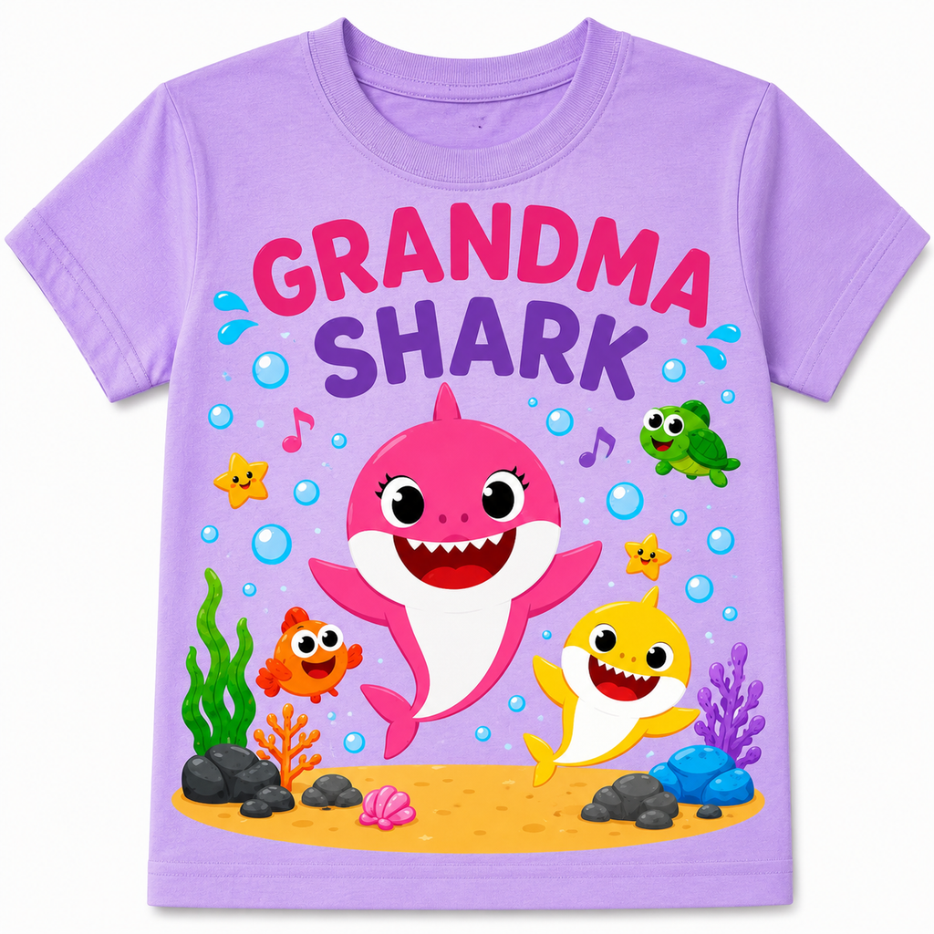 Mommy Shark Birthday Shirt – Family Matching Baby Shark Party Tee for Mommy, Daddy, Grandma, Grandpa, Uncle & Auntie