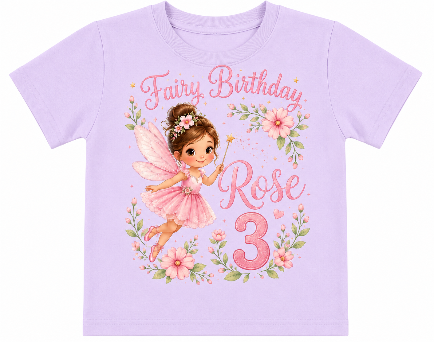 Personalized Fairy Birthday Girl Shirt | Custom Name & Age Toddler Tee