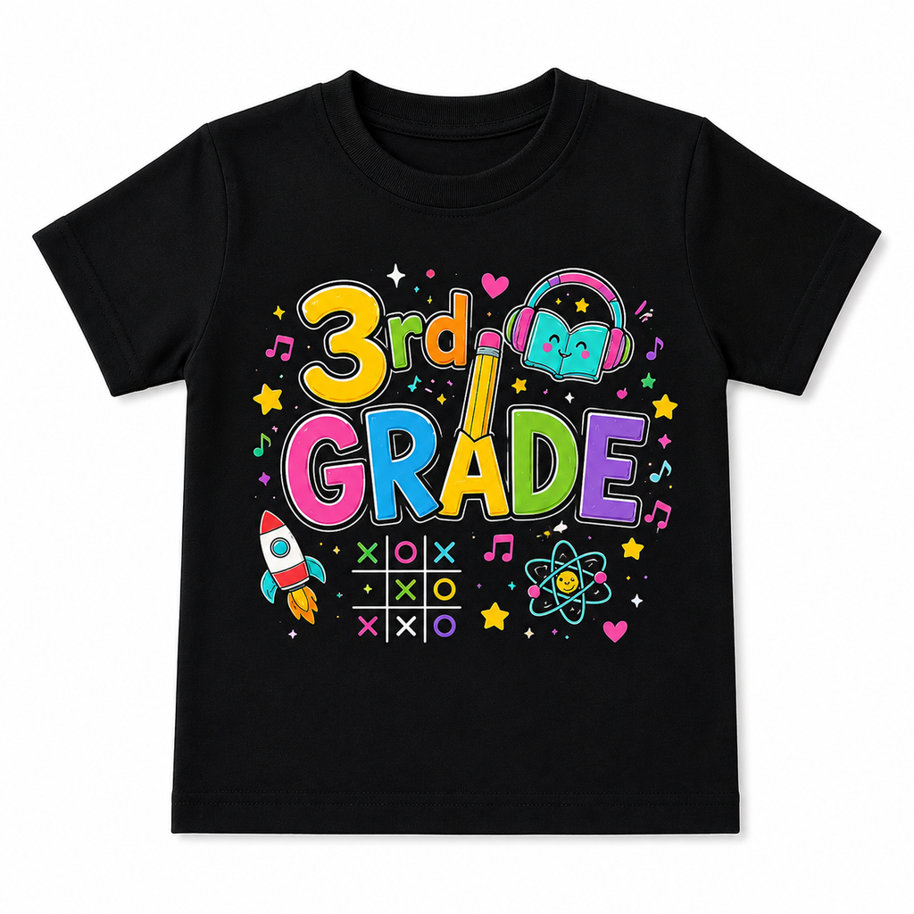 3rd Grade Rocket Science Kids Tee, Back to school Girl style and Boy style shirt