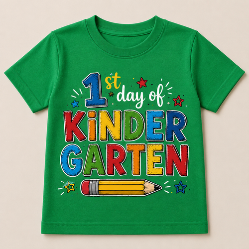 1st Day of Kindergarten Kids Tee | Back to School Shirt Boy style and Girl style