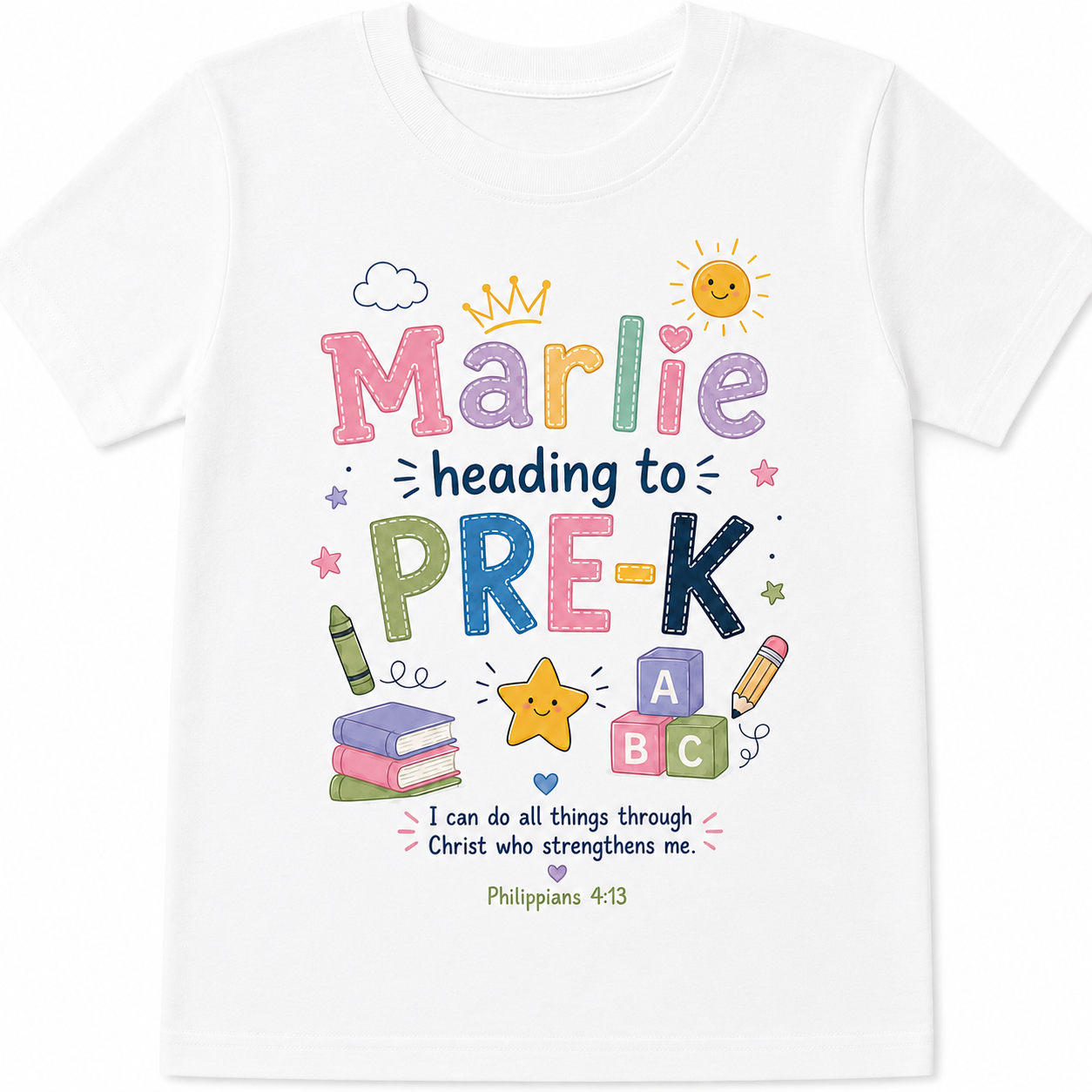 Personalized Heading to Pre-K Kids Tee | Custom Name Back to School Shirt