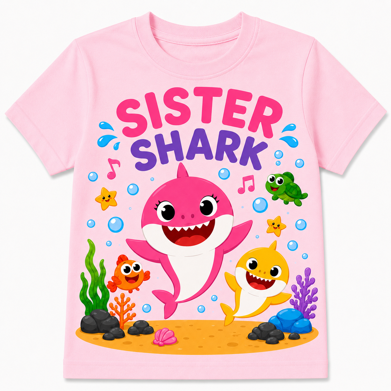 Sister & Brother Shark Sibling Matching Birthday Shirts – Baby Shark Party Tee for Boys & Girls