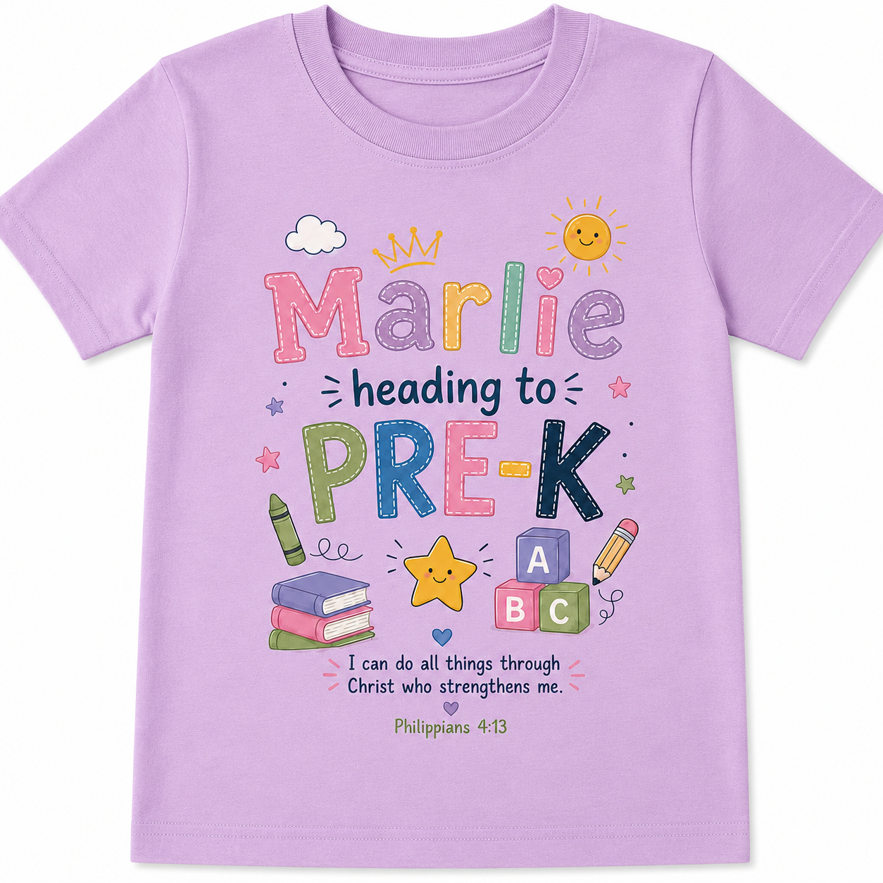 Personalized Heading to Pre-K Kids Tee | Custom Name Back to School Shirt