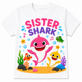 Sister & Brother Shark Sibling Matching Birthday Shirts – Baby Shark Party Tee for Boys & Girls