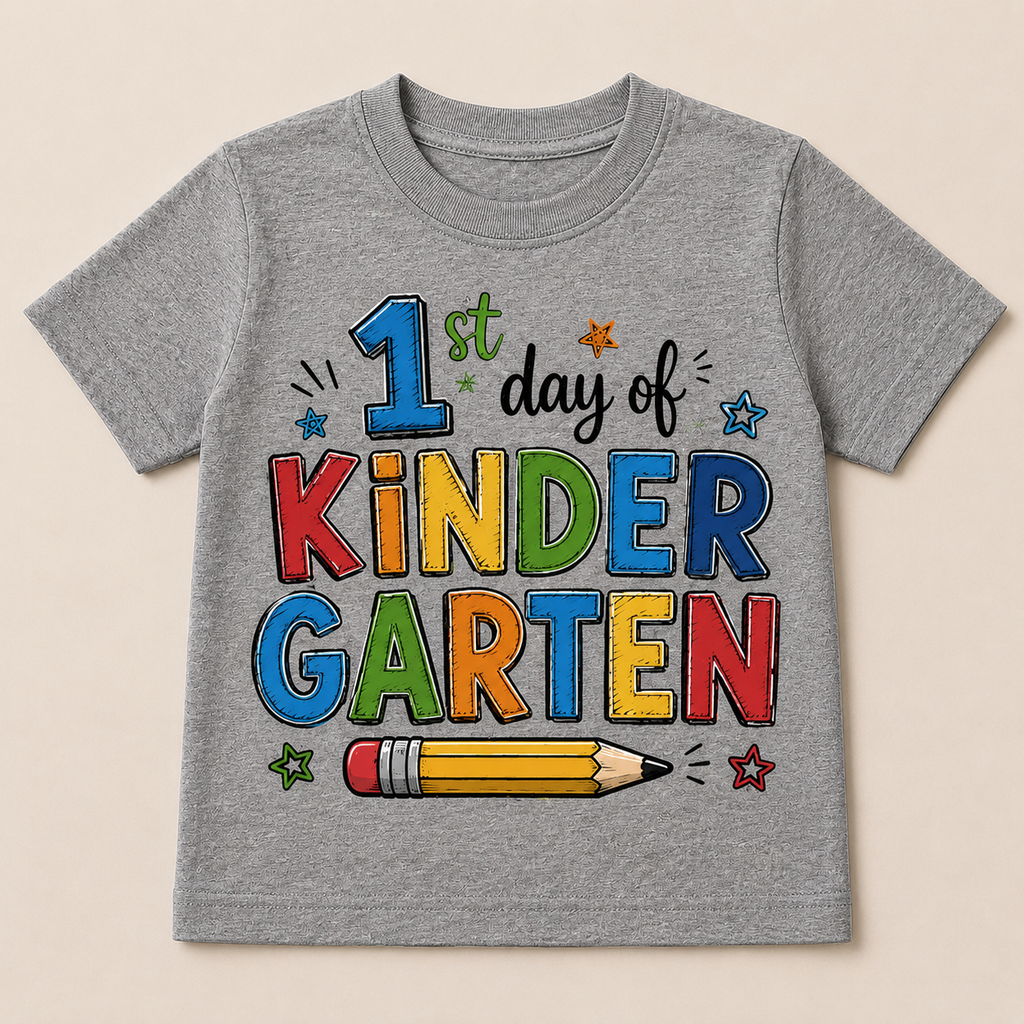 1st Day of Kindergarten Kids Tee | Back to School Shirt