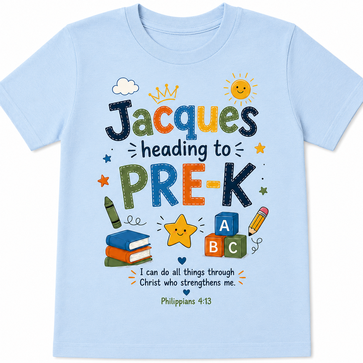 Personalized Heading to Pre-K Kids Tee | Custom Name Back to School Shirt