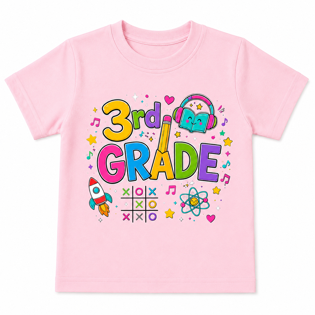 3rd Grade Rocket Science Kids Tee, Back to school Girl style and Boy style shirt