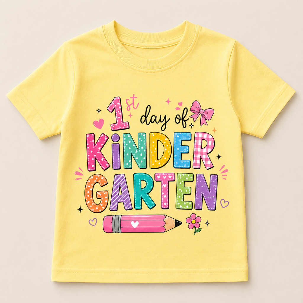 1st Day of Kindergarten Kids Tee | Back to School Shirt