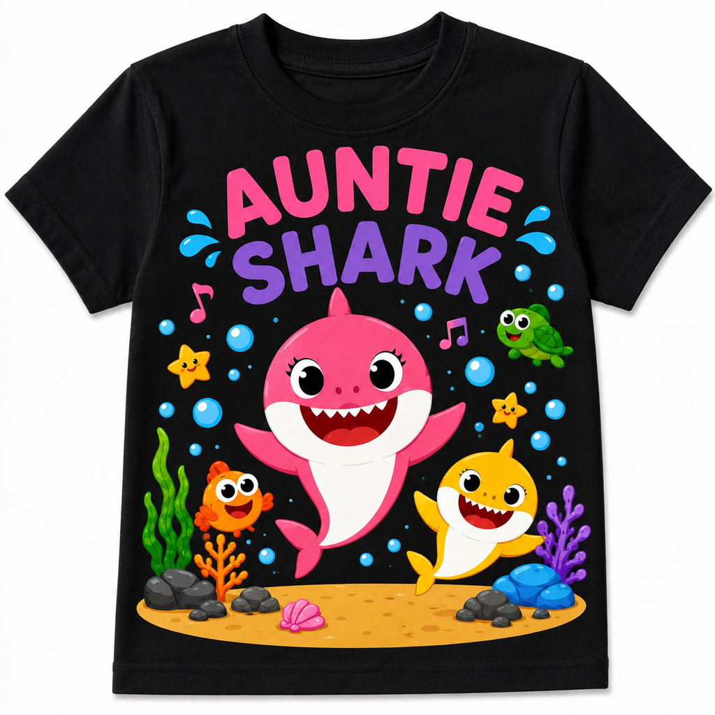 Mommy Shark Birthday Shirt – Family Matching Baby Shark Party Tee for Mommy, Daddy, Grandma, Grandpa, Uncle & Auntie