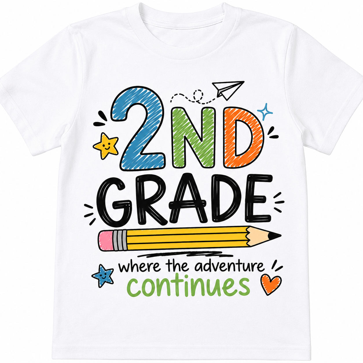 2nd Grade Where the Adventure Continues  Back to school Shirt