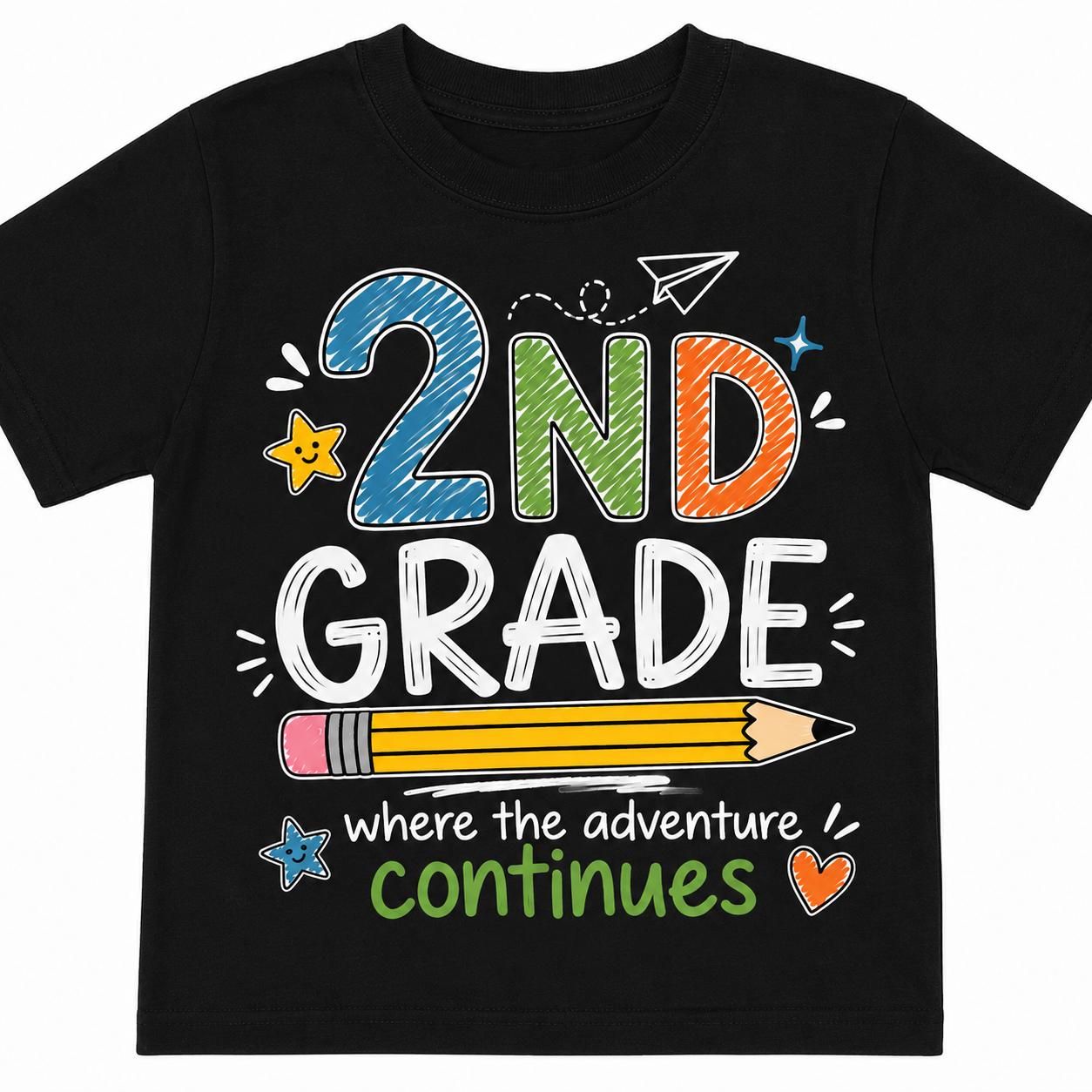 2nd Grade Where the Adventure Continues  Back to school Shirt