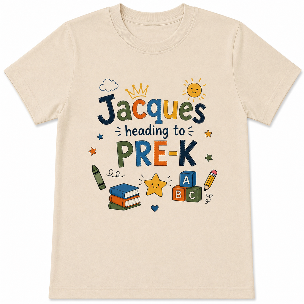 Personalized Heading to Pre-K Kids Tee | Custom Name Back to School Shirt