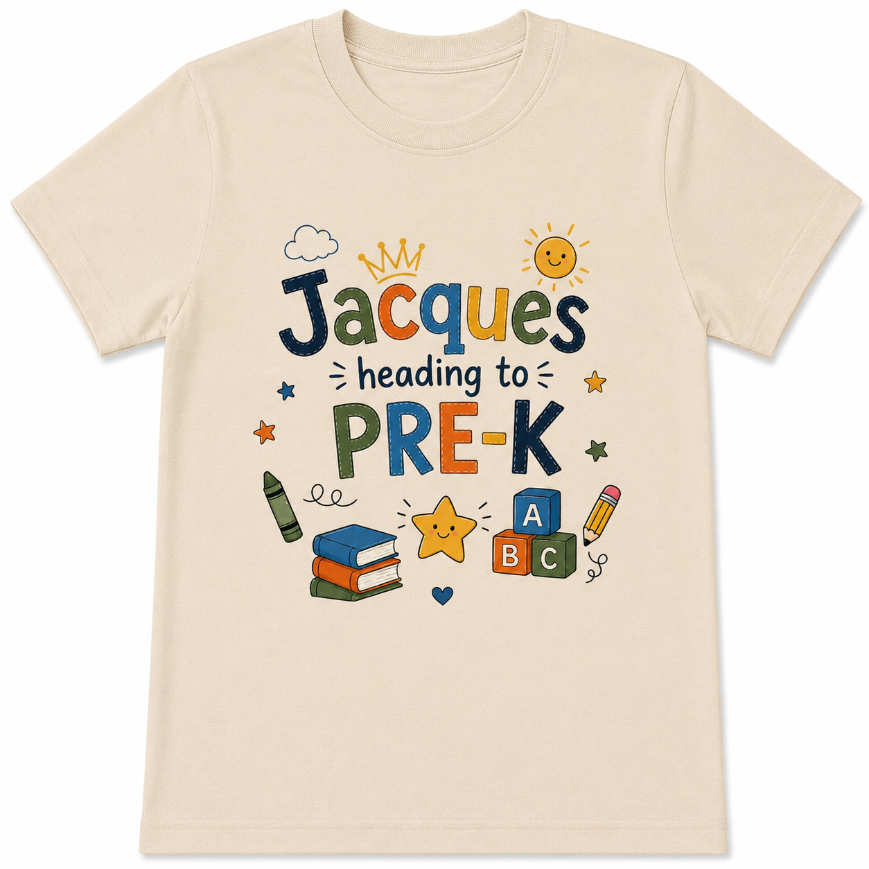 Personalized Heading to Pre-K Kids Tee | Custom Name Back to School Shirt