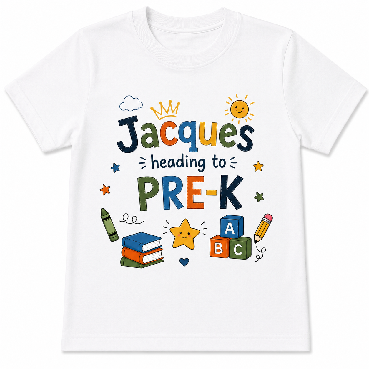Personalized Heading to Pre-K Kids Tee | Custom Name Back to School Shirt