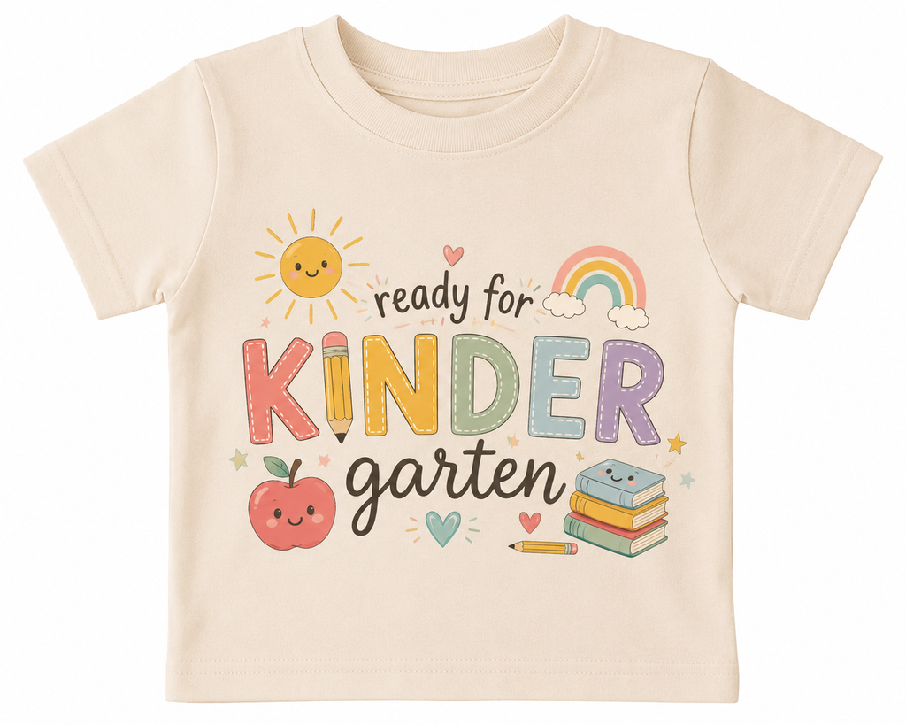 Personalized Kindergarten T-Shirt with Name - Custom Back to school Boy style and Girl style Tees