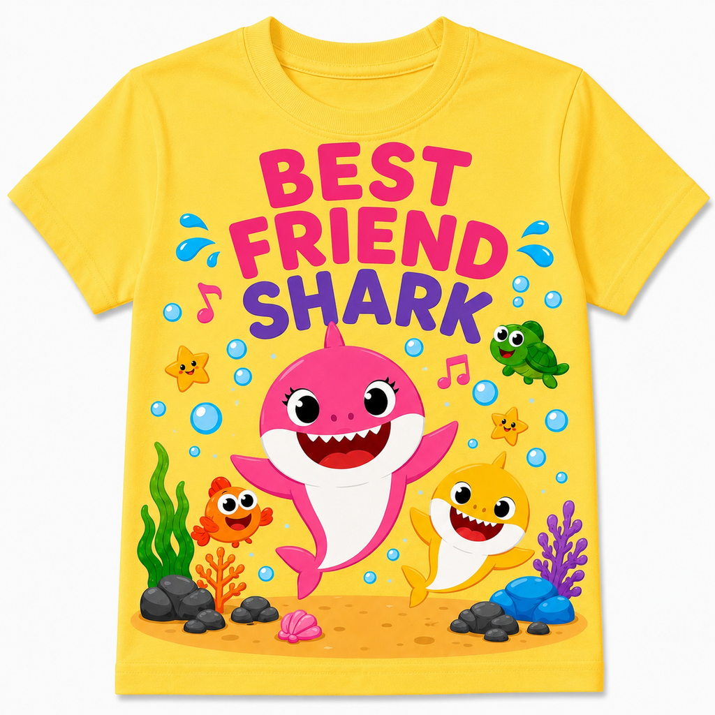 Sister & Brother Shark Sibling Matching Birthday Shirts – Baby Shark Party Tee for Boys & Girls