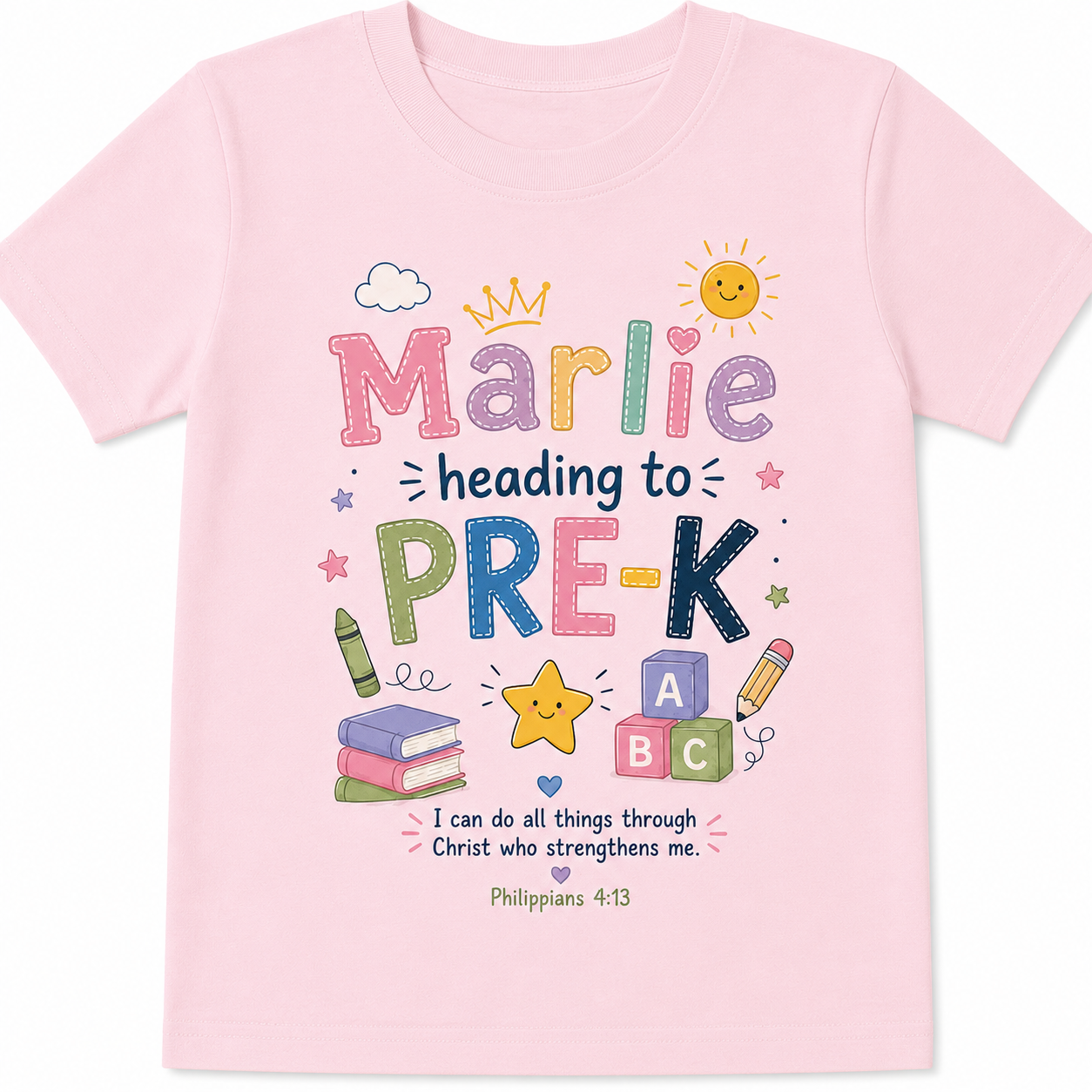 Personalized Heading to Pre-K Kids Tee | Custom Name Back to School Shirt