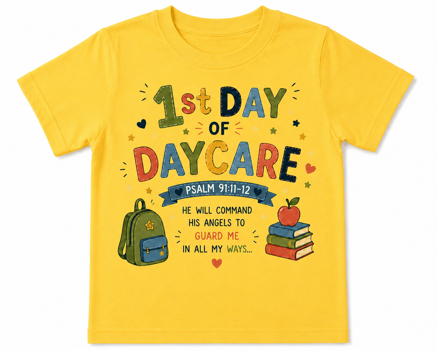 1st Day of school, 1st Day of Daycare with Bible verse t-shirt in Boy style and Girl style