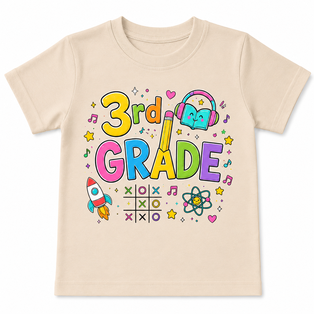 3rd Grade Rocket Science Kids Tee, Back to school Girl style and Boy style shirt