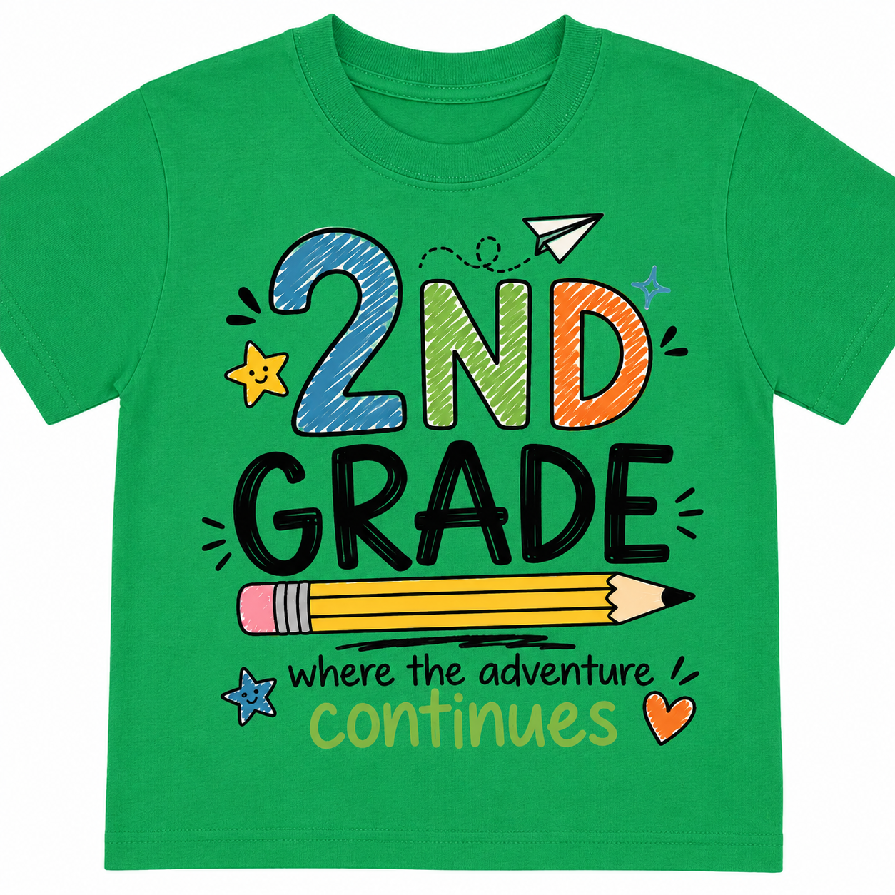 2nd Grade Where the Adventure Continues  Back to school Shirt