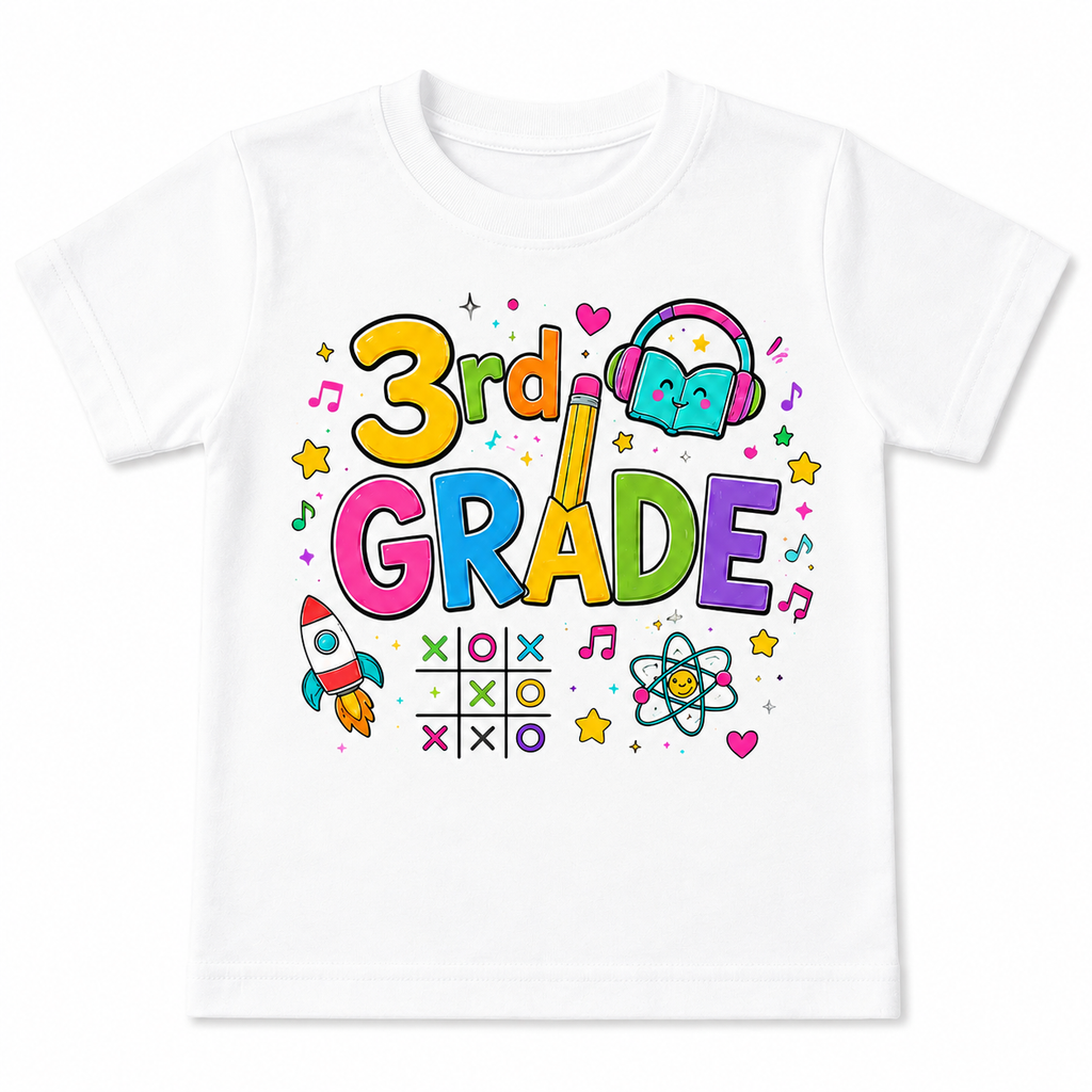 3rd Grade Rocket Science Kids Tee, Back to school Girl style and Boy style shirt