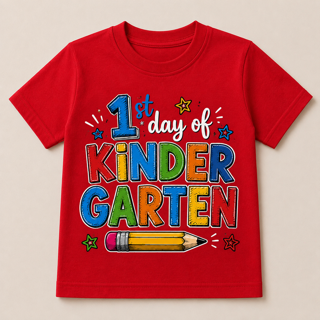 1st Day of Kindergarten Kids Tee | Back to School Shirt
