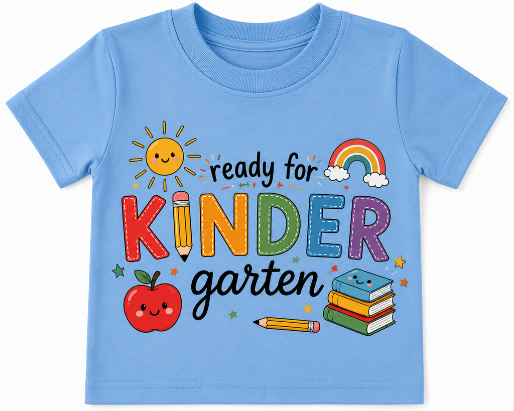 Personalized Kindergarten T-Shirt with Name - Custom Back to school Boy style and Girl style Tees
