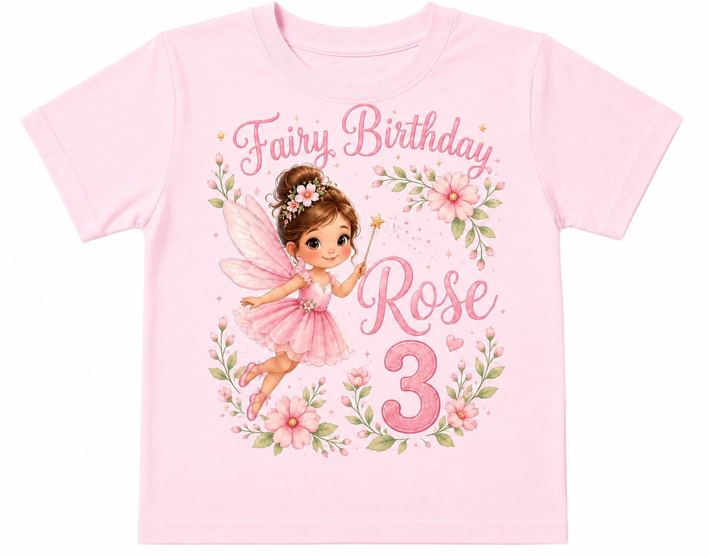 Personalized Fairy Birthday Girl Shirt | Custom Name & Age Toddler Tee