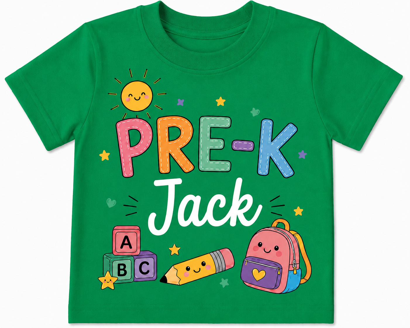 Custom First day of school shirt, Personalized Name Boy style and Girl style Pre-K Tee