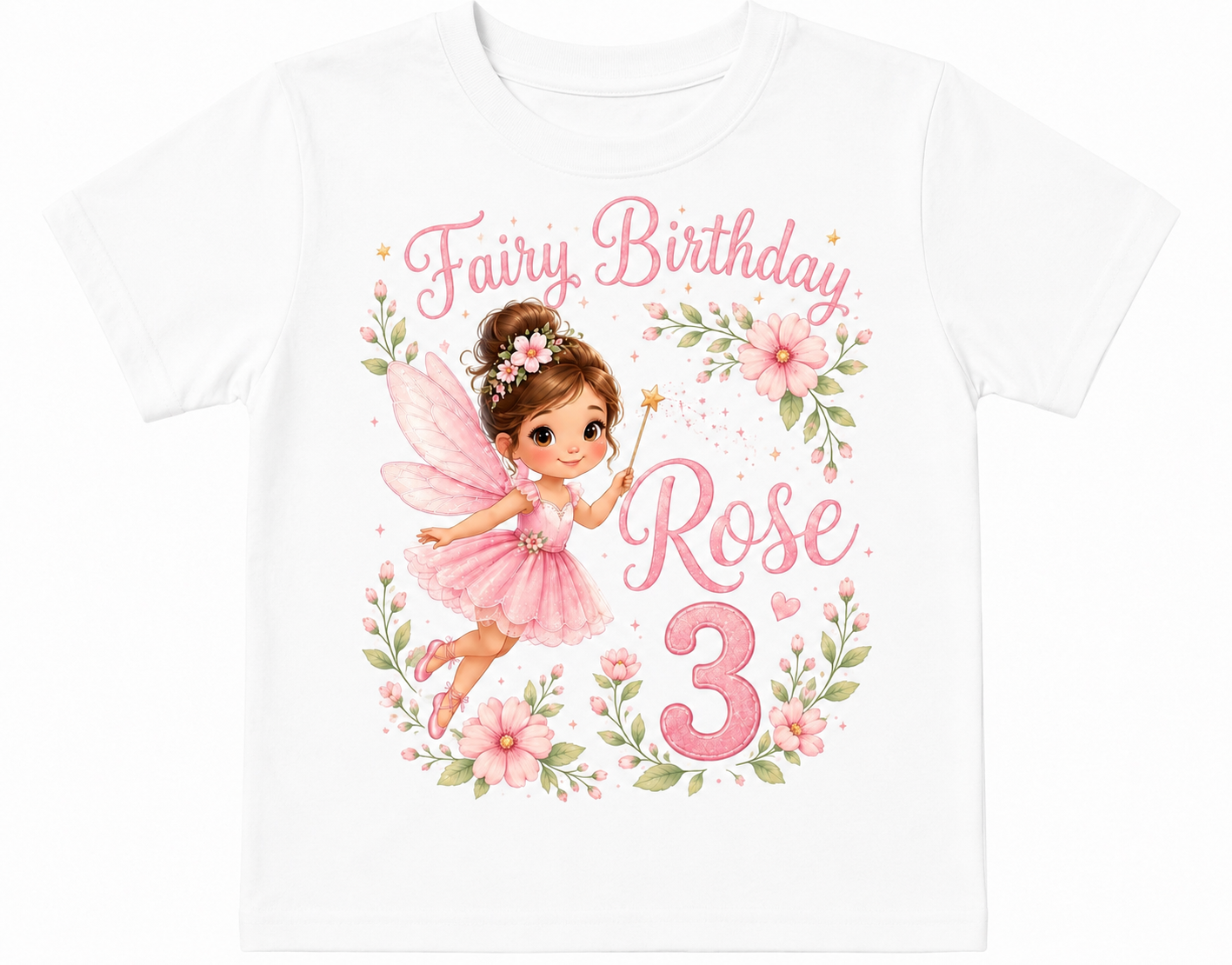 Personalized Fairy Birthday Girl Shirt | Custom Name & Age Toddler Tee