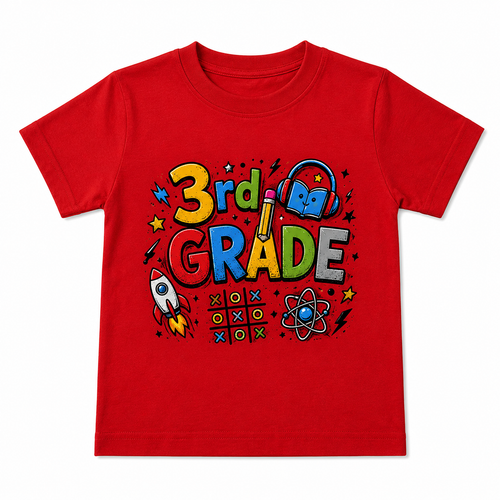 3rd Grade Rocket Science Kids Tee, Back to school Girl style and Boy style shirt