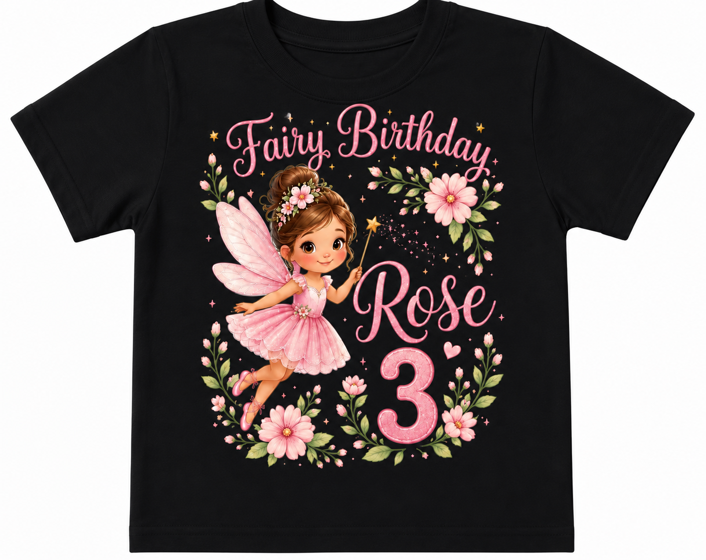 Personalized Fairy Birthday Girl Shirt | Custom Name & Age Toddler Tee