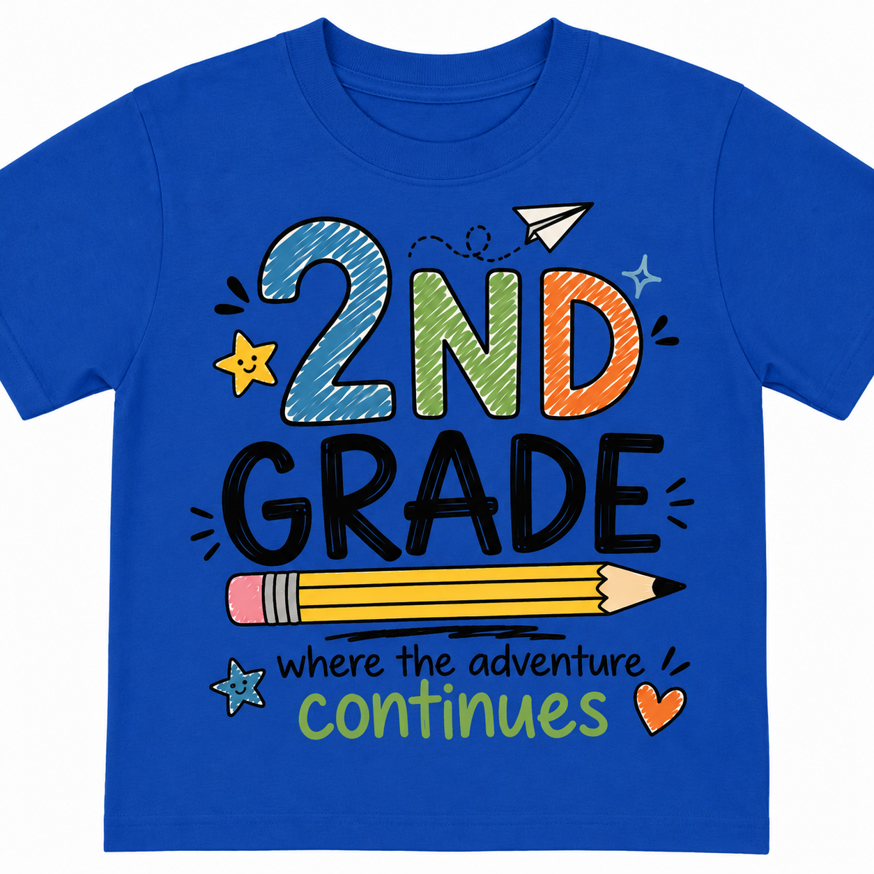 2nd Grade Where the Adventure Continues  Back to school Shirt