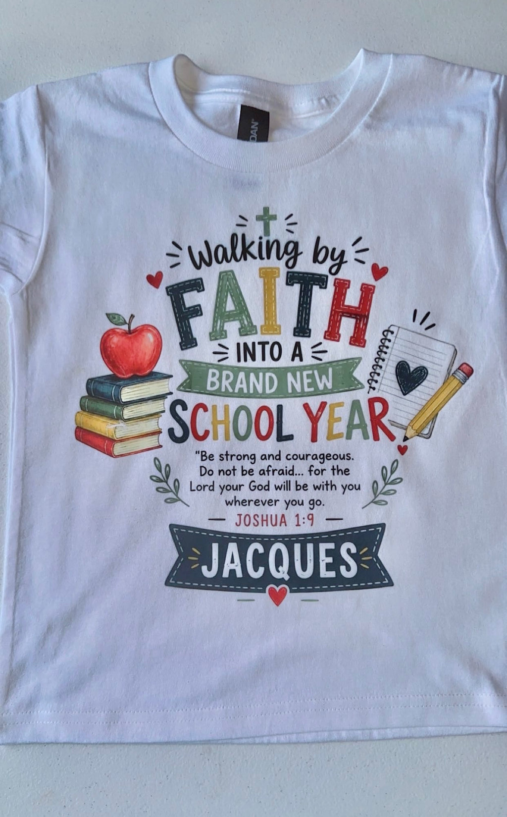 Personalized Christian Back to School - Joshua 1:9 Kids Shirt - First Day Back to School