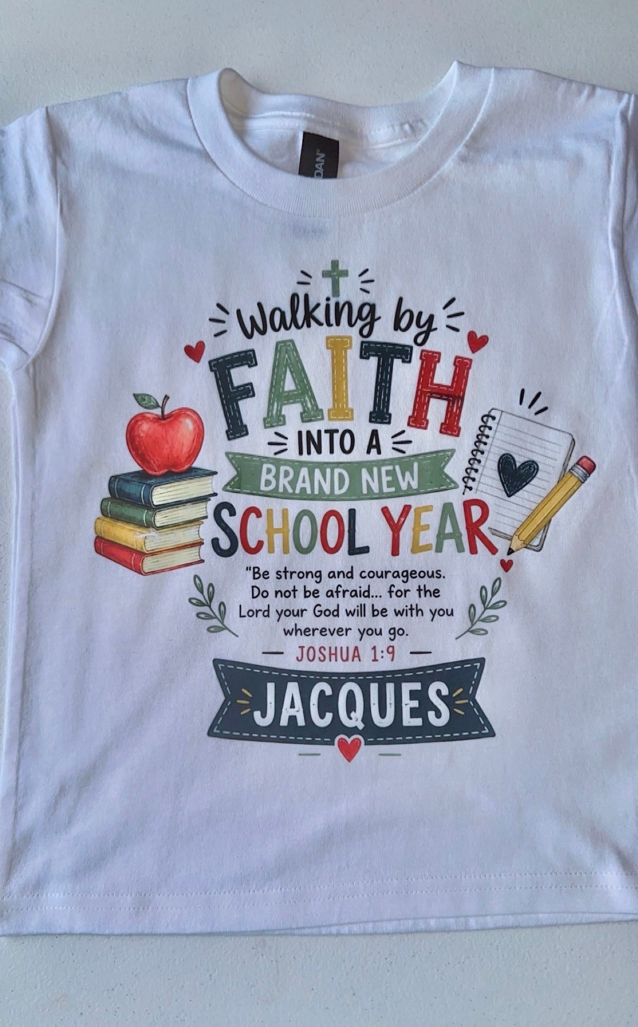 Personalized Christian Back to School - Joshua 1:9 Kids Shirt - First Day Back to School