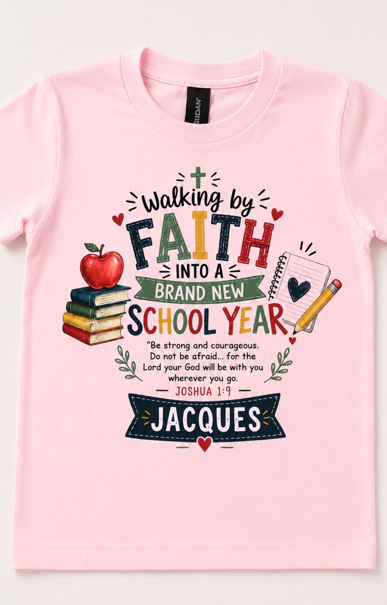Personalized Christian Back to School - Joshua 1:9 Kids Shirt - First Day Back to School