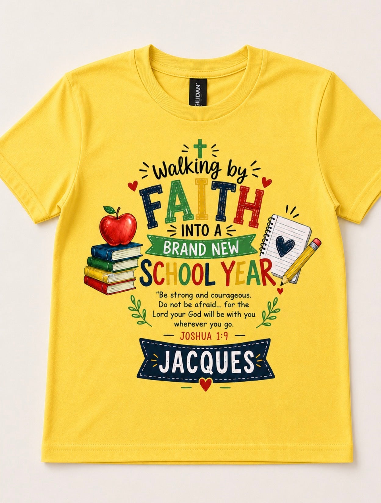 Personalized Christian Back to School - Joshua 1:9 Kids Shirt - First Day Back to School