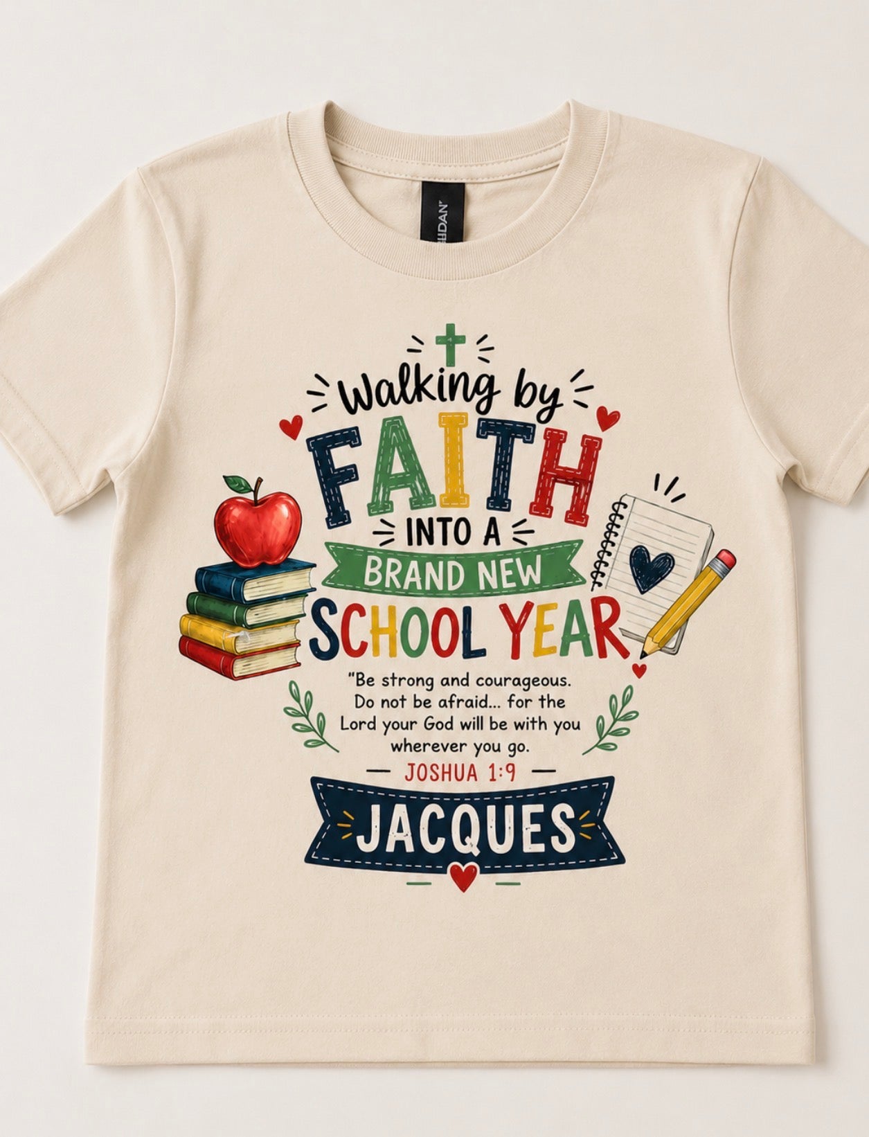Personalized Christian Back to School - Joshua 1:9 Kids Shirt - First Day Back to School
