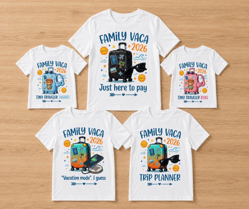 Family & Friends Vacation matching "Just here to pay" Unisex T-Shirt, Matching Holidays, Summer vacation mom & Dad tee