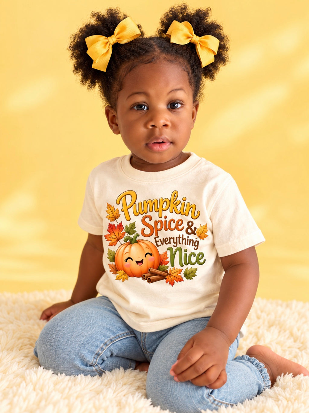 Pumpkin Spice & Everything Nice Kids Fall T-Shirt