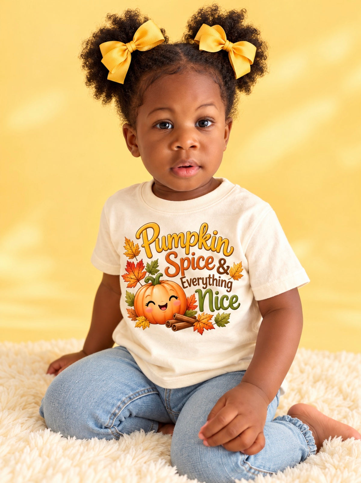 Pumpkin Spice & Everything Nice Kids Fall T-Shirt