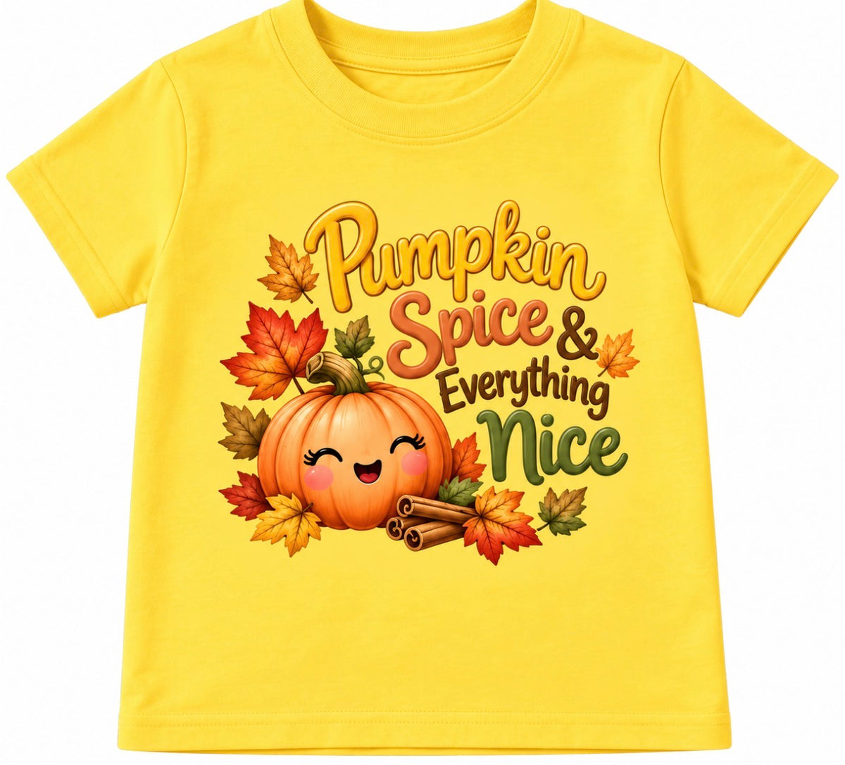 Pumpkin Spice & Everything Nice Kids Fall T-Shirt