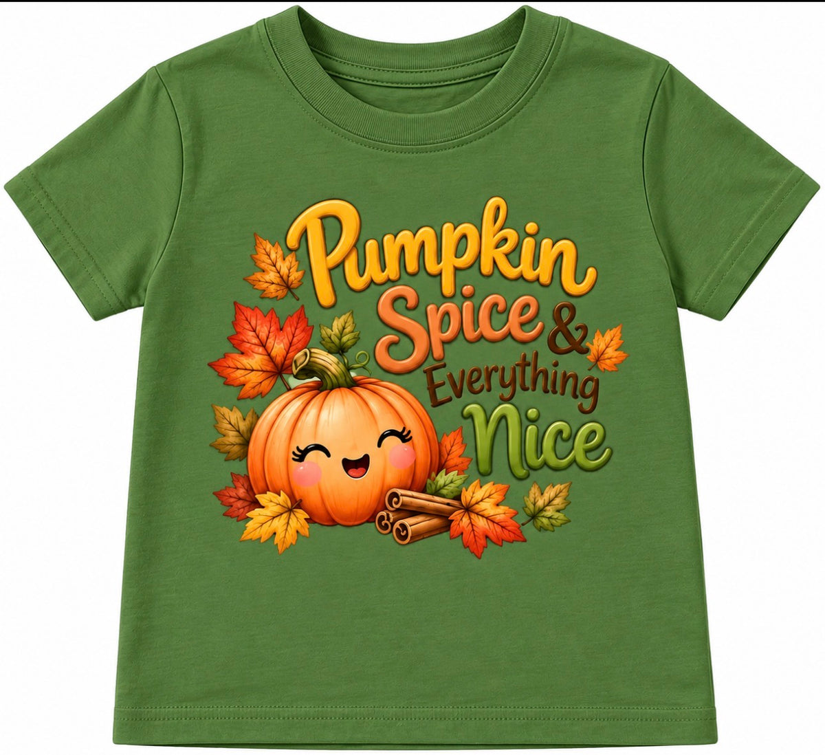 Pumpkin Spice & Everything Nice Kids Fall T-Shirt