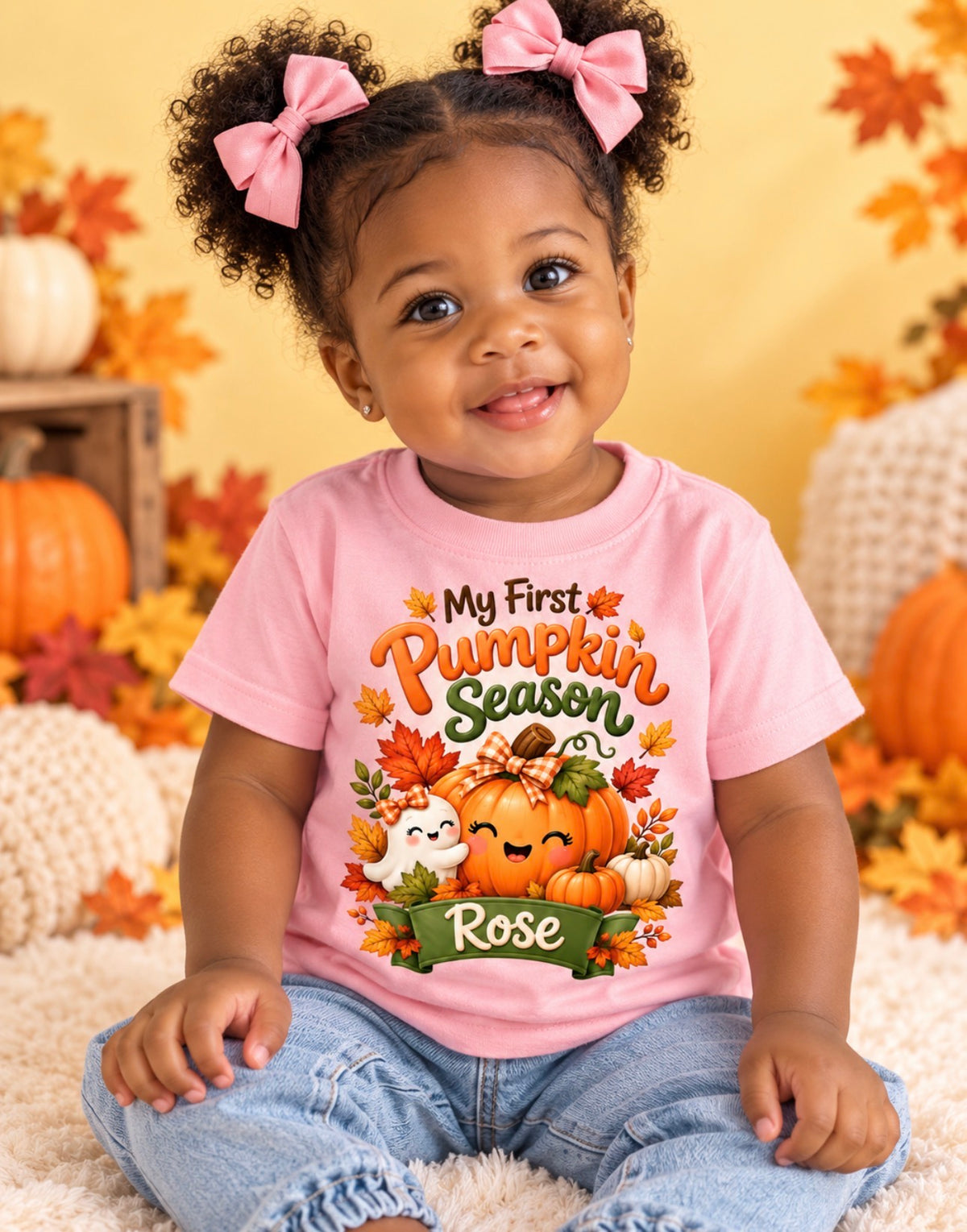 My First Pumpkin Season Personalized Boy style and Girl style Fall/Halloween t-shirt