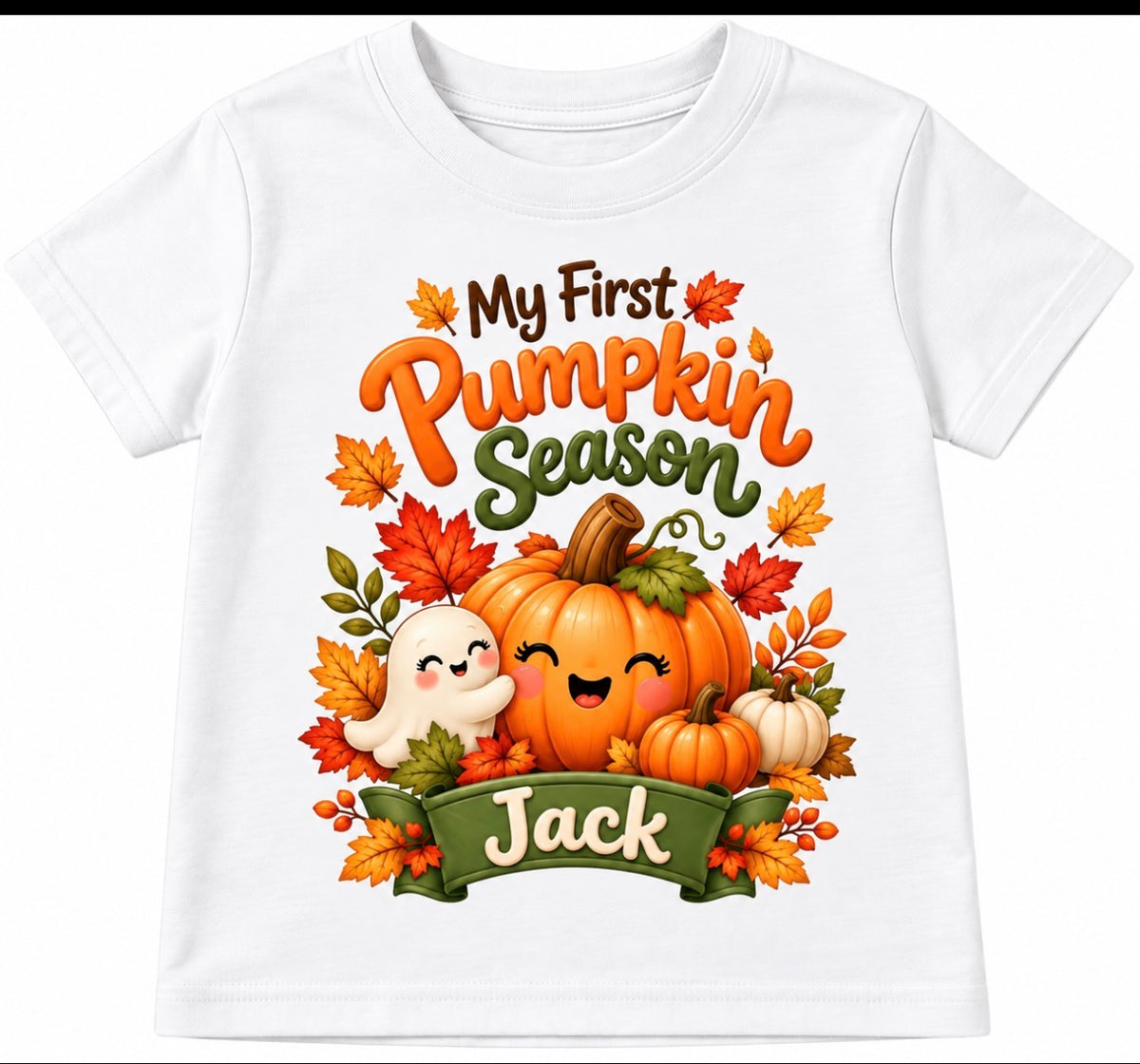 My First Pumpkin Season Personalized Boy style and Girl style Fall/Halloween t-shirt