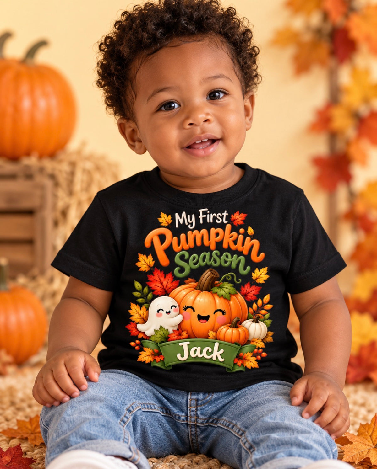 My First Pumpkin Season Personalized Boy style and Girl style Fall/Halloween t-shirt