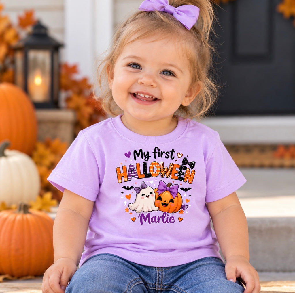 My First Halloween Personalized kids t-shirt in Boy style and Girl style